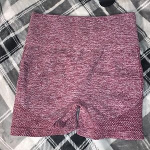 Maroon and grey booty scrunch seamless shorts